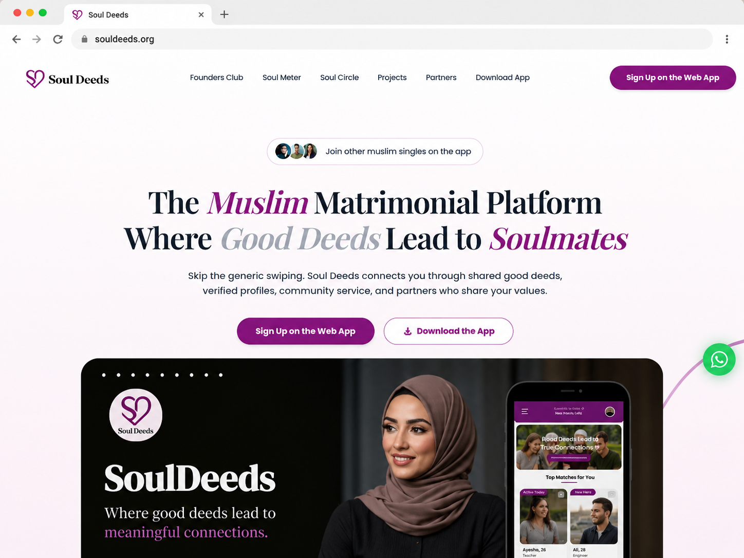 SoulDeeds — Muslim Matrimonial Platform Website static preview
